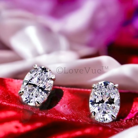 Certified 1ct. t.w. Diamond Oval Hidden Halo Stud Earrings VVS1 GRA Certified - Picture 4 of 16